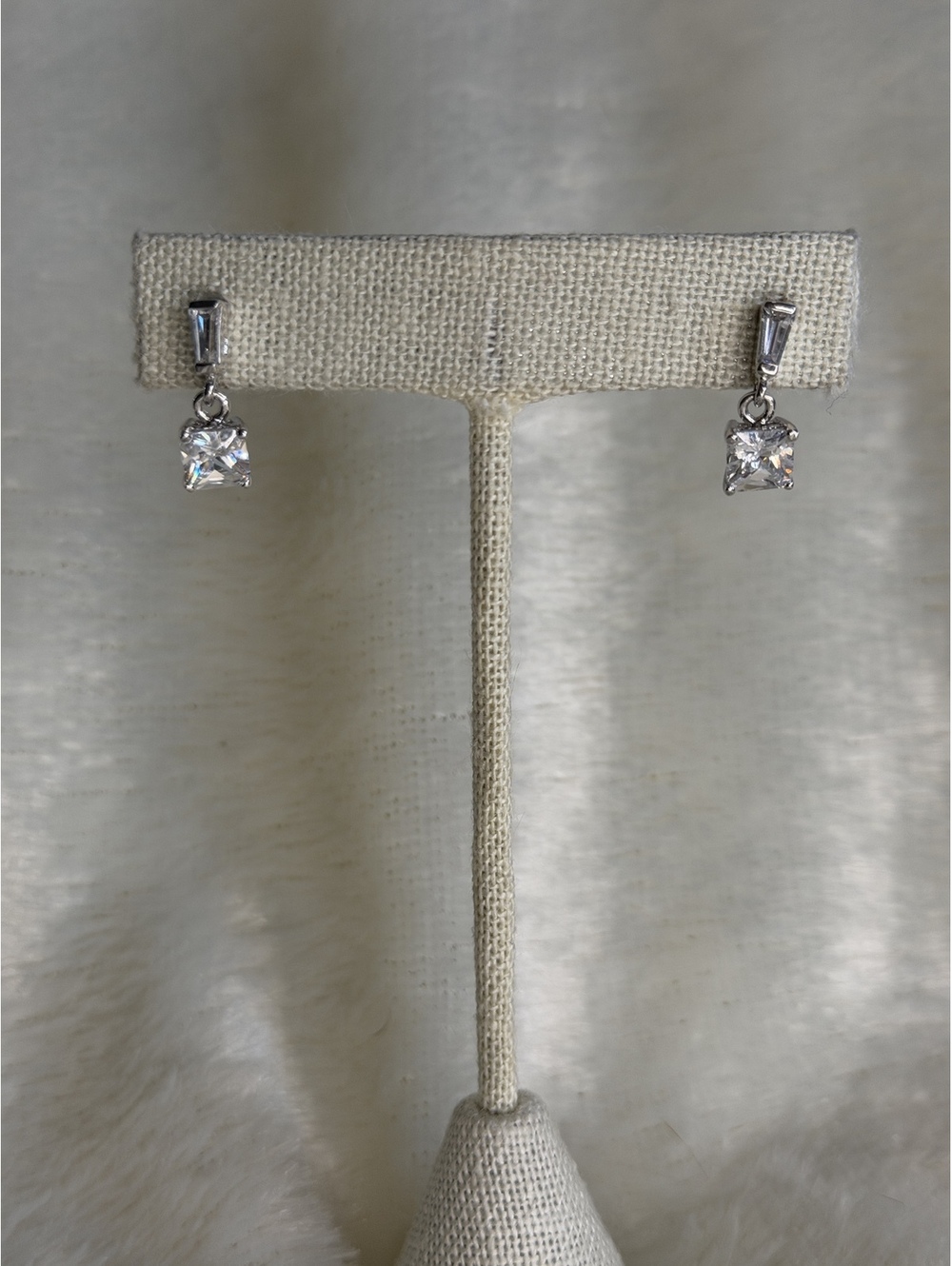 RARE Vintage Silpada Baguette & Princess Cut Cubic Zirconia Earrings .925 P0772